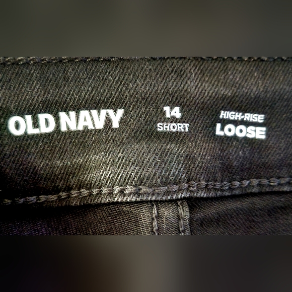 Old Navy Women's High Rise Loose Black Jeans NWT. 14 short - Picture 10 of 12